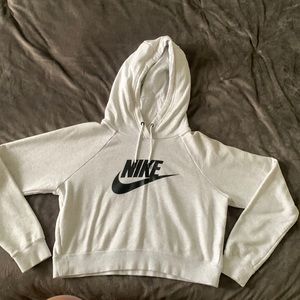 Nike white black colorway crop hoodie